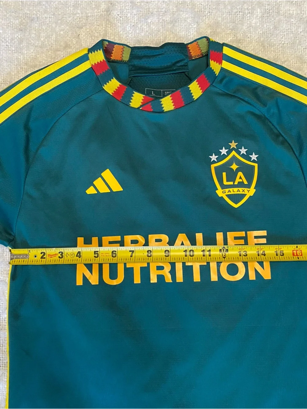 Adidas MLS LA Galaxy 2023/24 Authentic Away Green Match Jersey Size L Keane #7